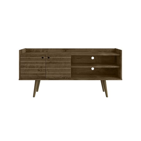 MANHATTAN COMFORT Bogart TV Stand in Rustic Brown and Nature 257BMC9